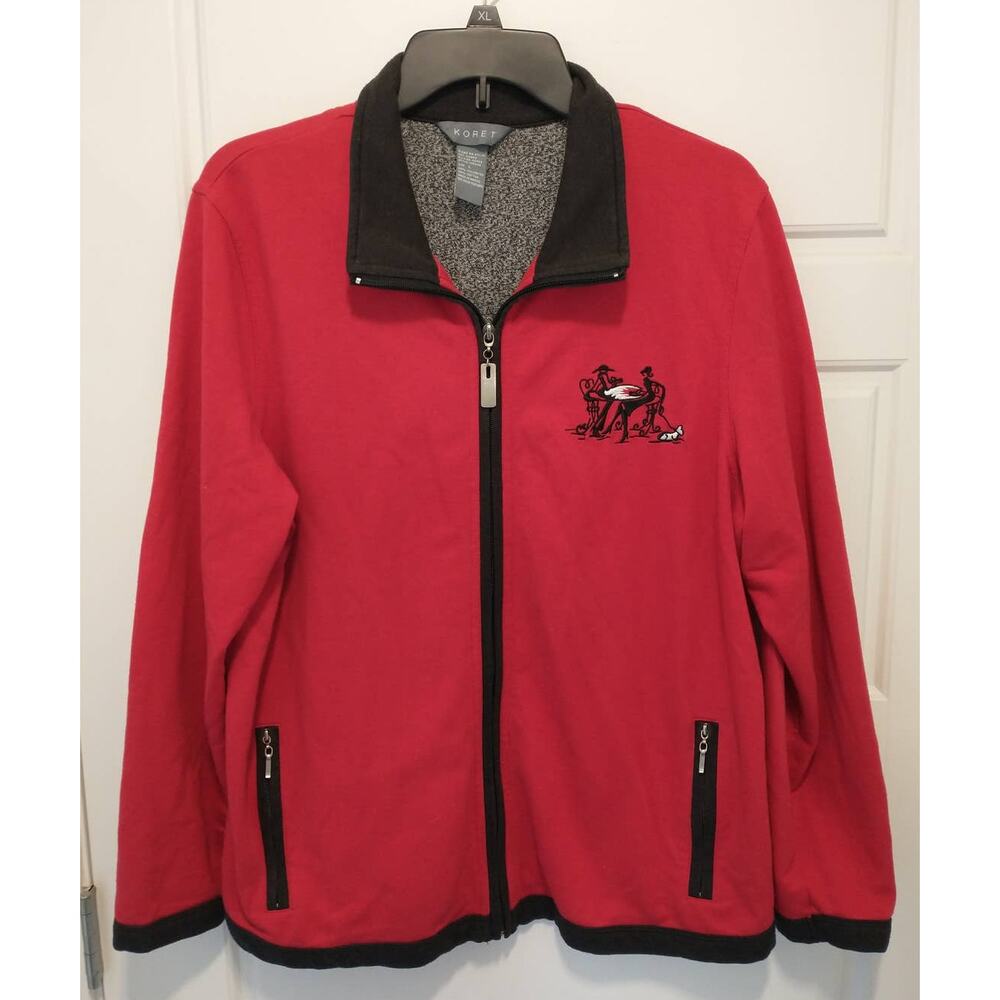 Koret French Cafe Full Zip Jacket. Women's Large. Red.
